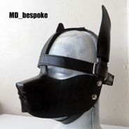 black rubber pup mask